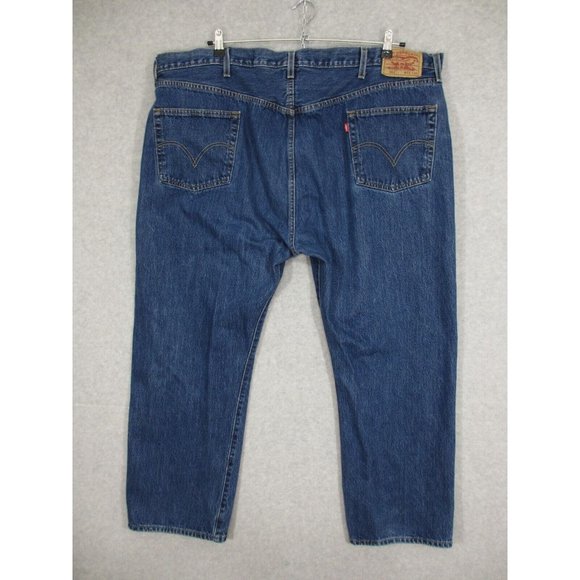 Levis 501 Men's Jeans Straight Leg Button Fly Size 48 x 30 Medium Wash - Picture 3 of 8